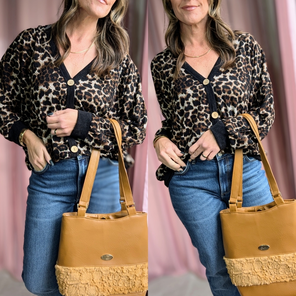 Leopard Print Women's Cardigan